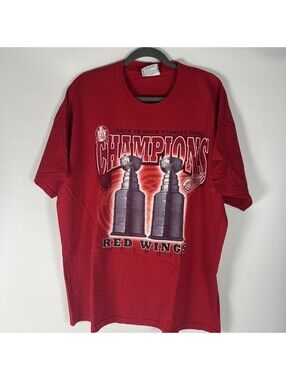 Vintage 1998 NHL Detroit Red Wings B2B Stanley Cup Champions T Shirt XL